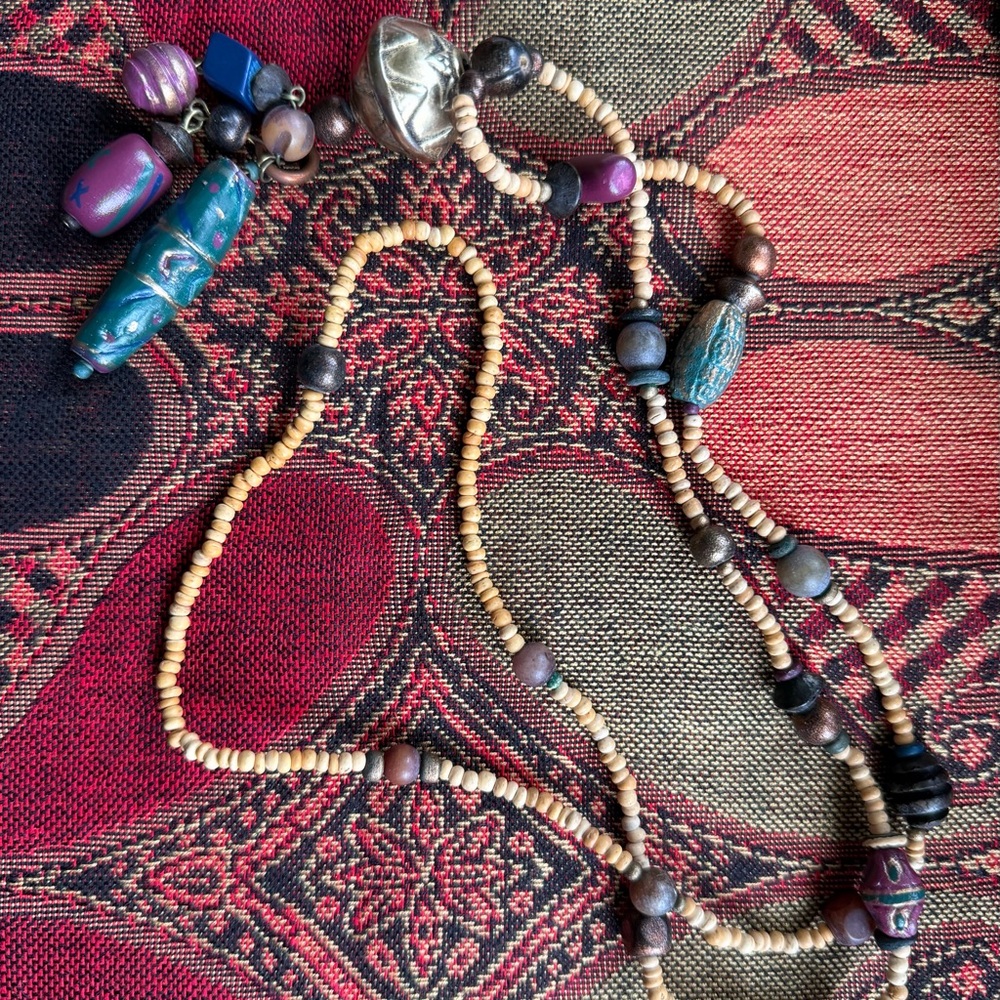 Bohemian Beaded Necklace with Multicolor Accents.  Love  to accessorize?